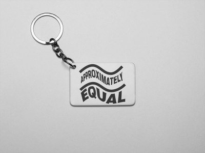 DOGAR ESSENTIALS Approximately Equal (BG White) -Printed Acrylic Keychain (Pack Of 2) Key Chain