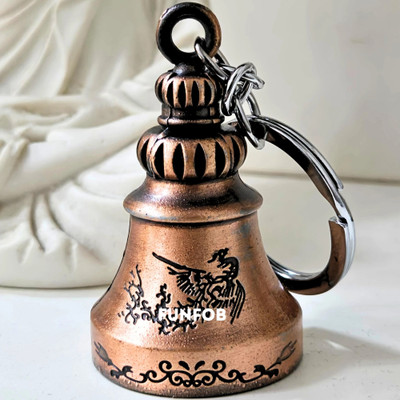 Funfob Guardian Angel Bell For Bike Tibetan Good Luck Key Ring (Bell Copper) Key Chain