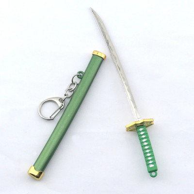 Hiddenleafstore Mini Katana Sword Keychain – Gold Metal with Scabbard for Cosplay & Gift Key Chain