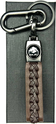 FLAMBE bajaj Brown Cross Design Belt Keychain Key Chain