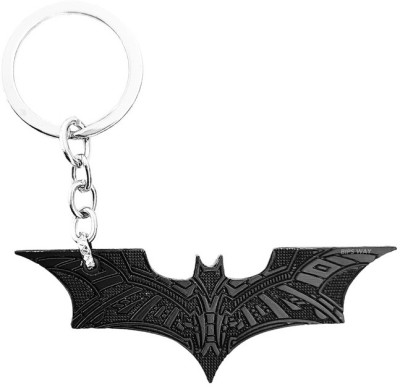 RR Shopping Zone Black Heavy Metal Batman Logo 3D Keychain Key Chain