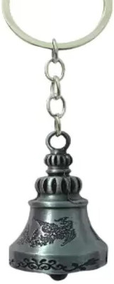 ANIKRAFT Silver Tibetan Bell Keychain Temple Key Chain | Guardian Bell Key Chain for Bike Key Chain