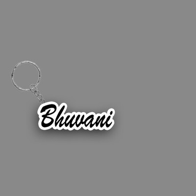SY Gifts SYG Bhuvani Name Keychain White And Black Key Chain