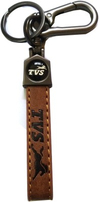 TVS Multifunctional Car and Home Keychain Brown Genuine Leather Key Rings Men Women Key Chain