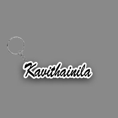 Prihit NEW_BBG Kavithainila Name Keychain White And Black Key Chain