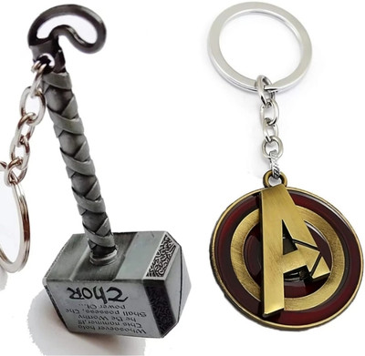 Kartik Manvi Thor Hammer & Avenger Rotating keychain Key Chain