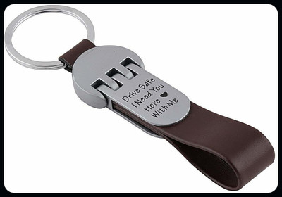 gtrp Keychain-Drive Safe I Need You Here with Me Brown Colored Keychain Key Chain