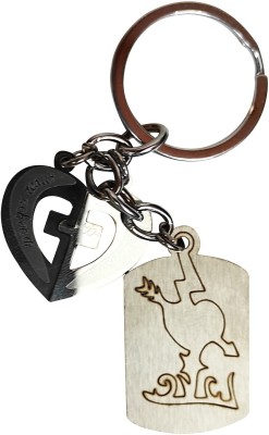 RRCollection Love Charm Keyring Stainless Steel Keychain Gift for Girlfriend, Boyfriend,BFF, Wife, Husband Key Chain