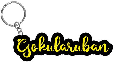 SY Gifts Gokularuban Name Black Yellow Name Keychain Key Chain