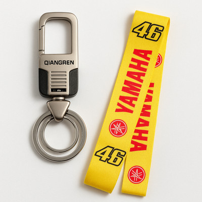 RambhaSelect Metal Keychain with Stylish Printed Lanyard Combo | Gift for Men & Bikers Key Chain