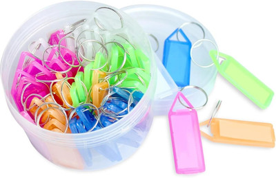 Sansuka 250 pcs Multicolor Keyring & Keychain with Two Side Id Labels Key Chain