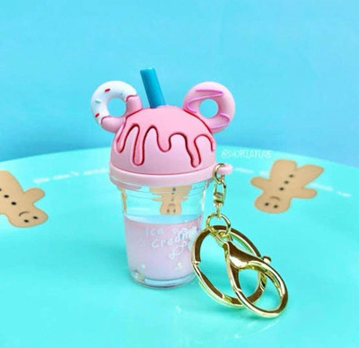 SHRI JI Fancy and Cute Sipper Keychain with Straw Pink Key Chain