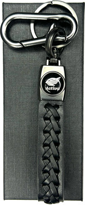 FLAMBE activa Black Cross Design Belt Keychain Key Chain