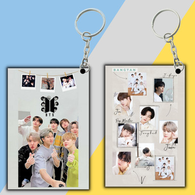 Giftsadaa Bts Keychain Hd Printed Bts Army Keychain For Bts Lover ( MDF 18 ) Key Chain