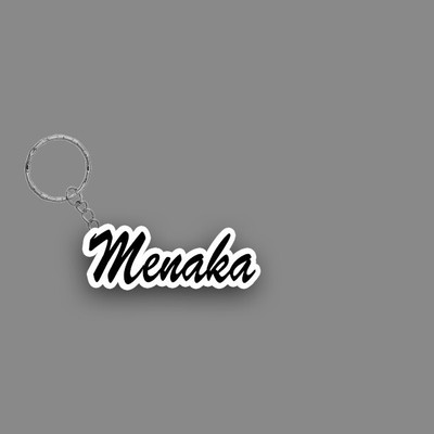 SY Gifts SYG Menaka Name Keychain White And Black Key Chain