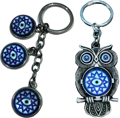 MAG BEE Evil Eye Proection (Design-6 & Design-22) Combo Pack of 2 for Car Bike Men Women Key Chain