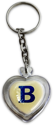 swagtreg Heart Shape B Alphabet Keychain | Cute Keyring for Keys, Bags, Purse, Gifting Key Chain