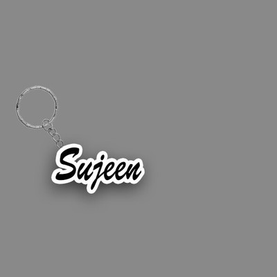 SY Gifts SYG Sujeen Name Keychain White And Black Key Chain