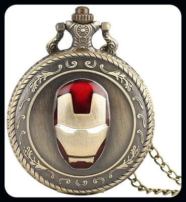 gtrp Keychain-Iron Man Premium Retro Vintage Classic Design Bronze Pocket Watch Key Chain