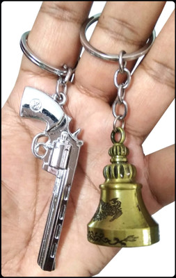Meeko.com Silver gun with Guardian bell for bike and scotter-KC Key Chain