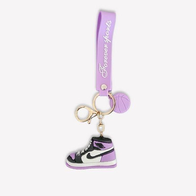 SHRI JI Classic Purple Shoe Keychain with hook & Keychain with Strap & Ball Charm Key Chain