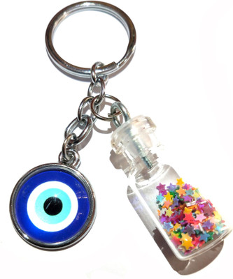 ShopTop Evil eye and glitter bottle key chain Key Chain
