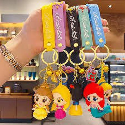 gtrp Castle Princess Series Key Chain Mermaid Fashion Cartoon Pendant Rubber Keychain Key Chain