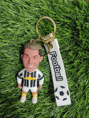 Shining Gift Ronaldo Real Madrid 3D Keychain | Strap Charm & Hook | Football Player Model Key Chain