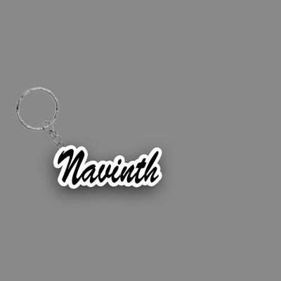 SY Gifts SYG Navinth Name Keychain White And Black Key Chain