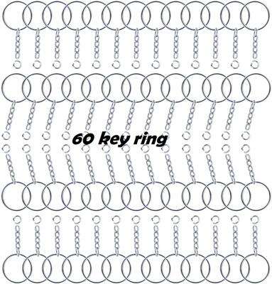 Fanqew 60 Split Key Rings with Chain and Jump Rings Bulk Key Chain