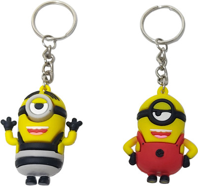 heeva creation Cute Cartoon 3D keychain 2 Piece Combo.(Pack Of 2) Colour-Multi. Key Chain