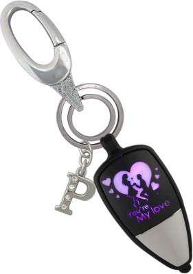 SHOKY LOOKS Beautiful Couple Light with P Letter Locking Lock Key Chain