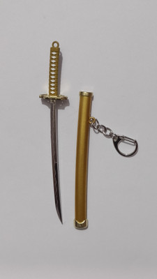 Keychain Mini Katana Sword(Golden)| Anime Samurai Sword Replica with Sheath Key Chain