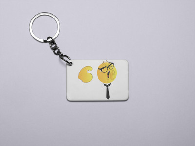 DOGAR ESSENTIALS Strong Man Emoji- Printed Acrylic Keychains(Pack Of 2) Key Chain