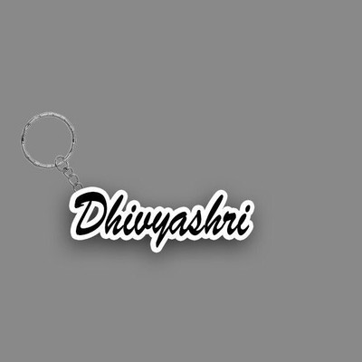 Prihit NEW_BBG Dhivyashri Name Keychain White And Black Key Chain