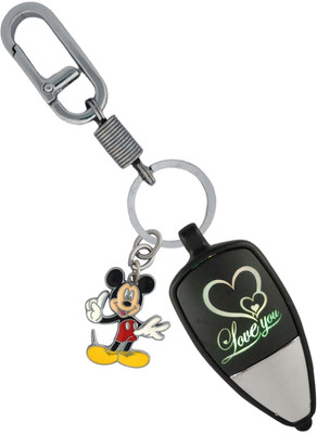 HANDSOME ISK High Quality love you massage Light Reflection With Mickey Mouse Locking Lock Key Chain
