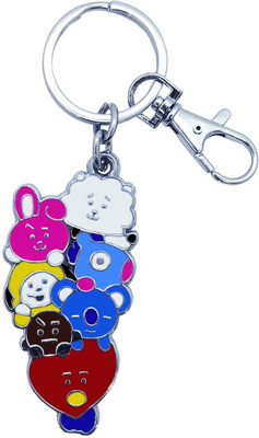 Virom All in One 7 Character BT21 BTS Key Chain KPOP BTS Bangton Key Ring With Hook Key Chain