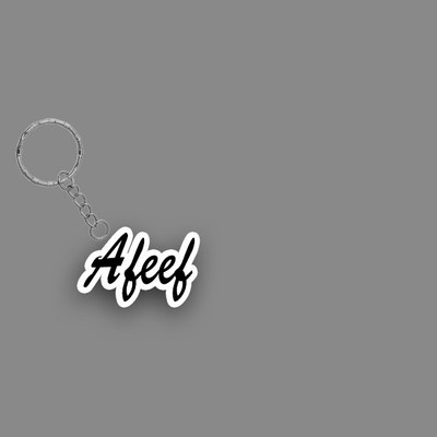 SY Gifts SYG Afeef Name Keychain White And Black Key Chain