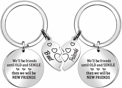 M Men Style 2pcs Best Friends- Then We Will Be New Friends Keychain KeyS39 Key Chain