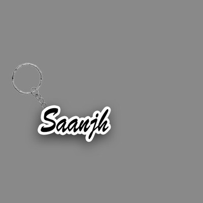 SY Gifts SYG Saanjh Name Keychain White And Black Key Chain