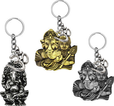 M Men Style Lord Ganesha Om Metal Key Ring – Keychain for Car, Bike & Office SKey621-602-603 Key Chain