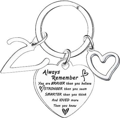 Artisans Crafted V – Heart Keychain with Initial Letter_Inspirational Gifts Key Chain