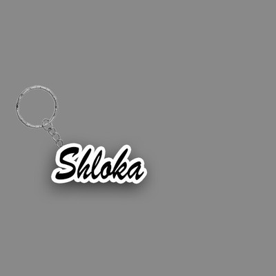 SY Gifts SYG Shloka Name Keychain White And Black Key Chain