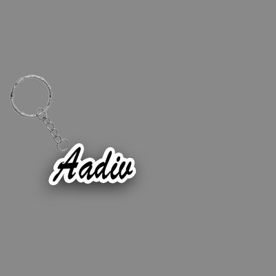 SY Gifts SYG Aadiv Name Keychain White And Black Key Chain