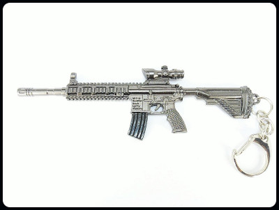 gtrp Keychain-Pubg Gun 3D Metal Body 120mm Length Gun Rifle Scope Model Key Chain