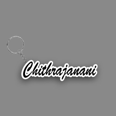 SY Gifts SYG Chithrajanani Name Keychain White And Black Key Chain