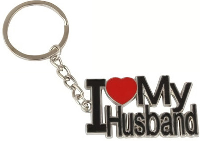 GCT I Love My Husband Heart (KC-1) Black Metal Keychain for Bike Couple Men Women Key Chain