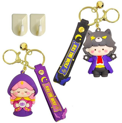 FunBlast Key Chain for Girls, 2 Pcs-Cute Aesthetic Key Ring for Bag/Door/Car Key, Kawaii Key Chain
