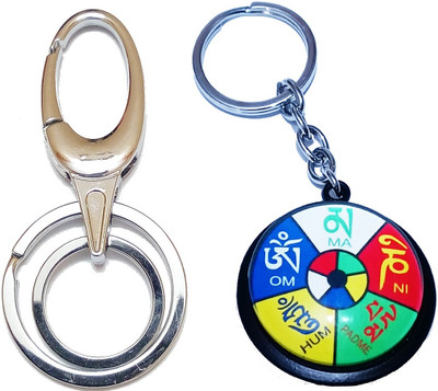 kd collections KD-TB-302 Double Ring Metal Hook Keychain & Tibet Julley Ladakh Keychain Combo Key Chain