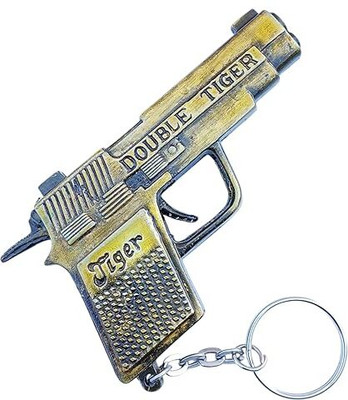 Shilpmart Double Tiger Vintage Style Gun Keychain, Metal Pistol Design Keyring Key Chain